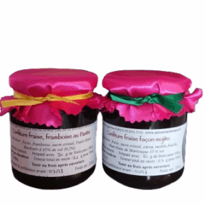 DUO : Confiture Fraise Framboise au Pastis et Confiture Fraise façon Mojito