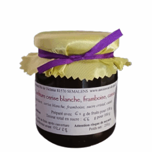 Confiture de Cerise blanche, Framboise, Cassis