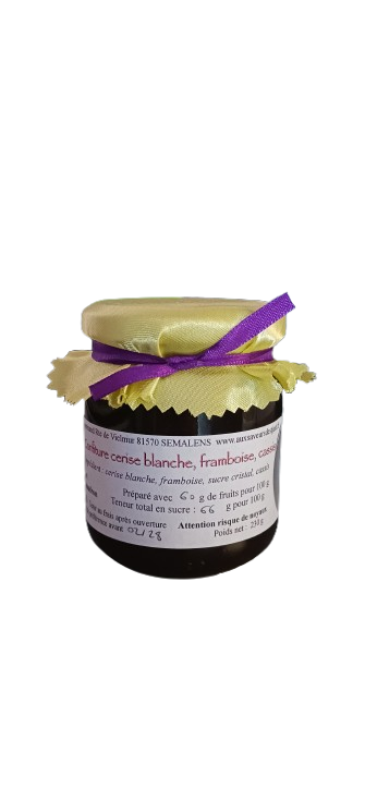 Confiture de Cerise blanche, Framboise, Cassis