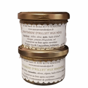 Duo : Tartinade d'Aillet aux Noix et Tartinade d'Aillet aux Amandes