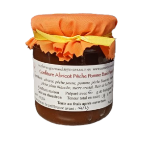 Confiture Abricot Pêche Pomme Baie Passion